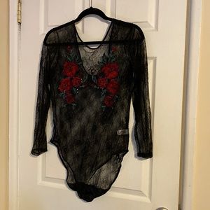 Express Sheer Lace Bodysuit